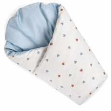 Replacement Cover for Classic Swaddle – Delicate Hearts in a Soft Blue-Grey Shade