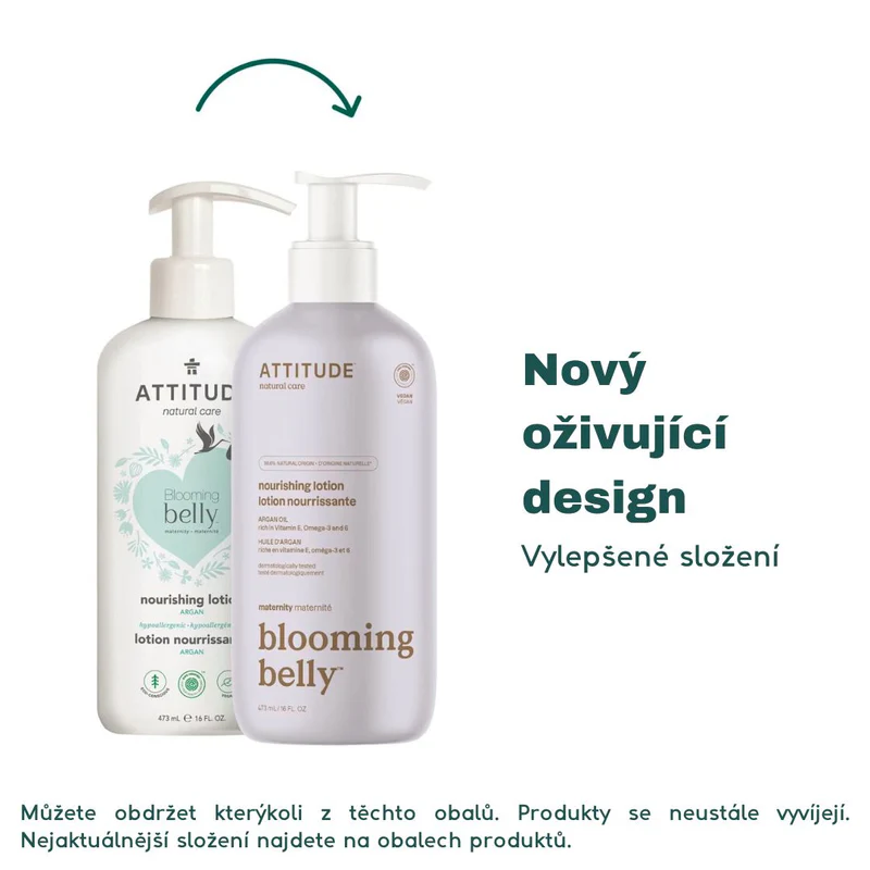 Přírodní vyživující tělové mléko nejen pro těhotné : 473 ml : s arganem : Blooming belly™