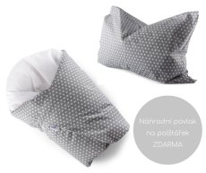 Zvýhodnený set Šedá/ Bílé mini hvězdičky + Náhradné Obliečka na vankúšik ZADARMO