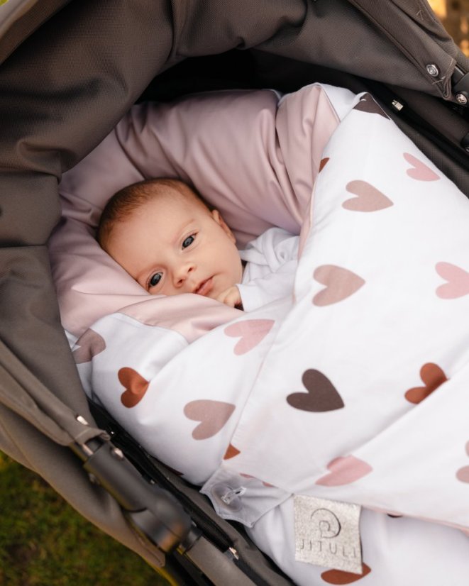 Páperová zavinovačka Maxi Podzimní Srdíčka Starorůžová