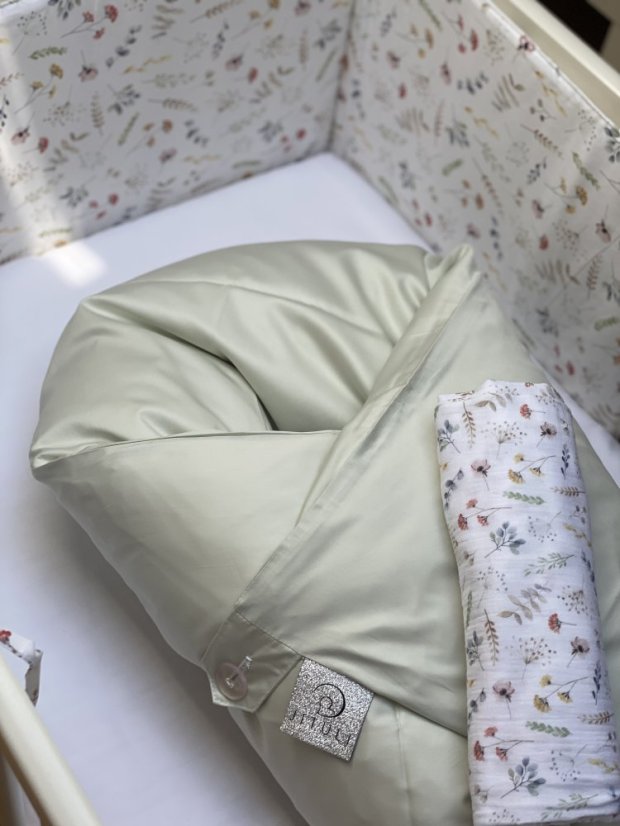 Péřová zavinovačka Klasik - Souprava Mint Kytičky