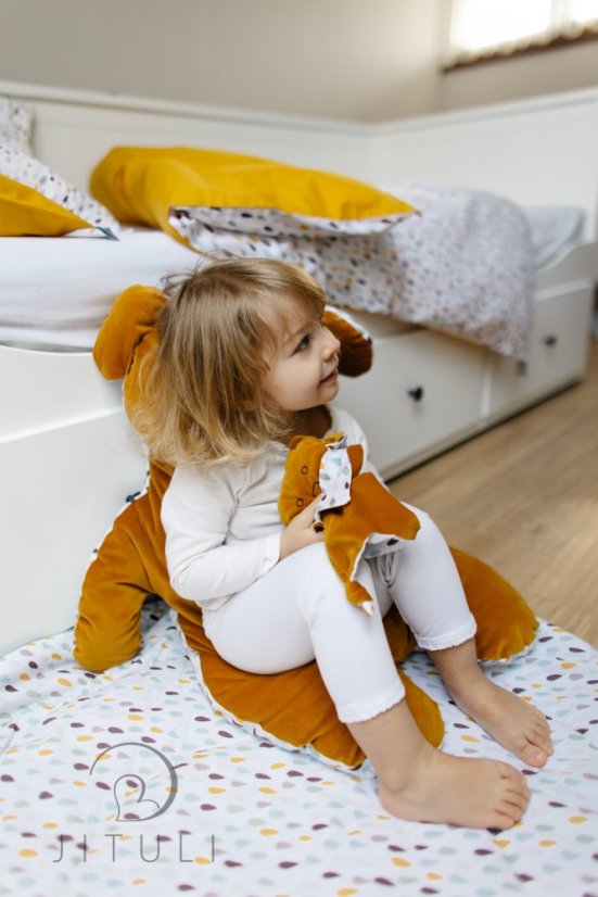Puchowy otulacz Klasik  Barevné Kapičky/Bílá