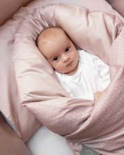 Feather swaddles Classic Starorůžová Bílý Puntík/Starorůžová