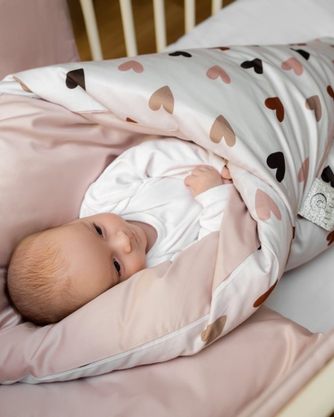 Páperová zavinovačka Klasik Podzimní Srdíčka Starorůžová