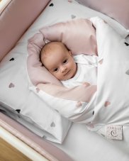 Zapadowy pokrowiec na pieluszki Klasik Něžná Srdíčka Starorůžová