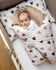 Náhradný povlak na zavinovačku Klasik Podzimní srdíčka Hnědá