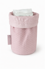 Látkový košíček Starorůžová Bílý Puntík