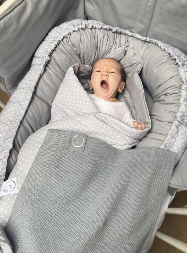 Hnízdo Šedá/Bílé mini hvězdy Šedá
