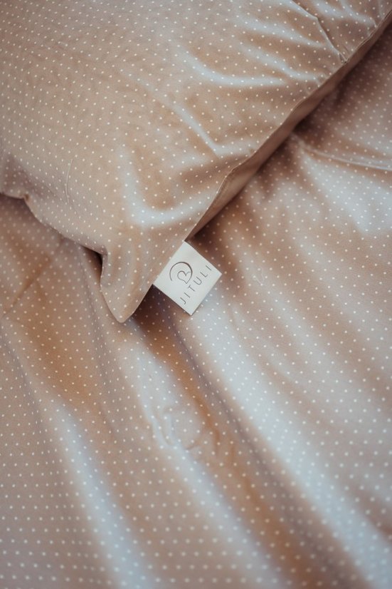 Povlečení Hnědá Bílý Puntík