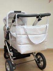 Veľká prešívaná látková taška 52 × 42 cm – taška na kočík aj na rameno Tulipány