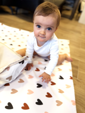 Nepromokavá podložka velká Podzimní Srdíčka