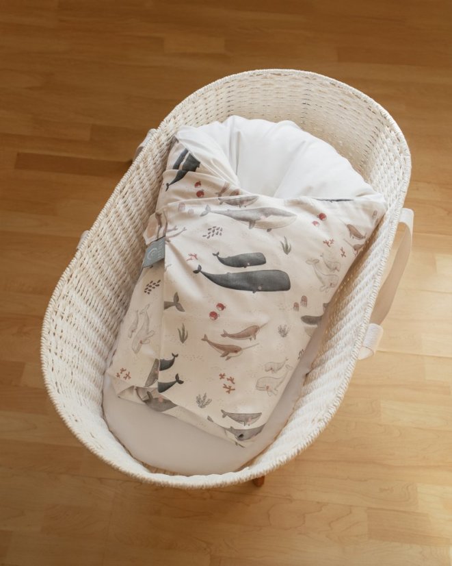 Péřová zavinovačka Klasik Velryby Šedá