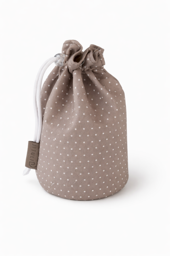 Fabric Storage Basket Brown with White Dots – Baby Organizer