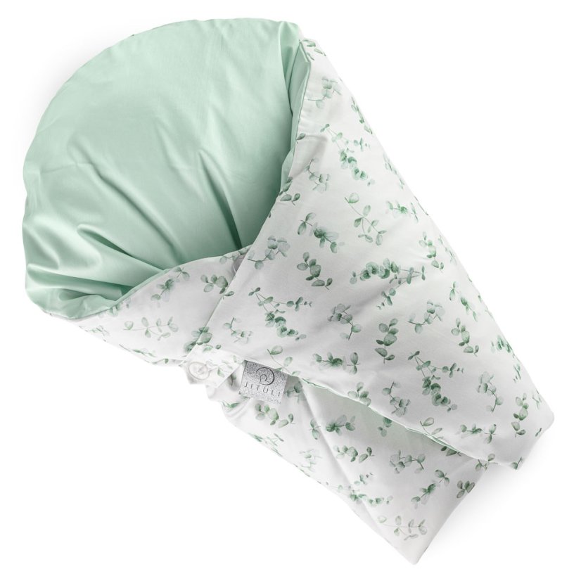 Péřová zavinovačka Eukalyptus Mint– přírodní vzor, klasik 85 × 85 cm | JiTuli