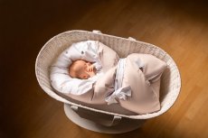 Náhradný povlak na zavinovačku Klasik Zaväzovacia/Obojstranná Starorůžová Něžná Srdíčka
