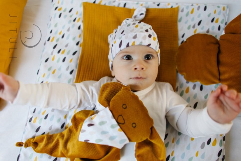 Péřová zavinovačka Klasik Oboustranná Zavazovací/ Barevné Kapičky Okrová