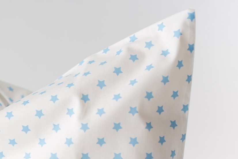 Náhradní povlak na polštářek malý Bílá/bleděmodré malé hvězdičky