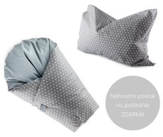 Zvýhodněný set Šedá/Šedá/Bílé mini hvězdičky + Povlak na polštářek ZDARMA