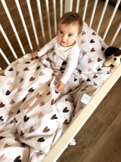 Povlečení na peřinku a polštářek Podzimní Srdíčka