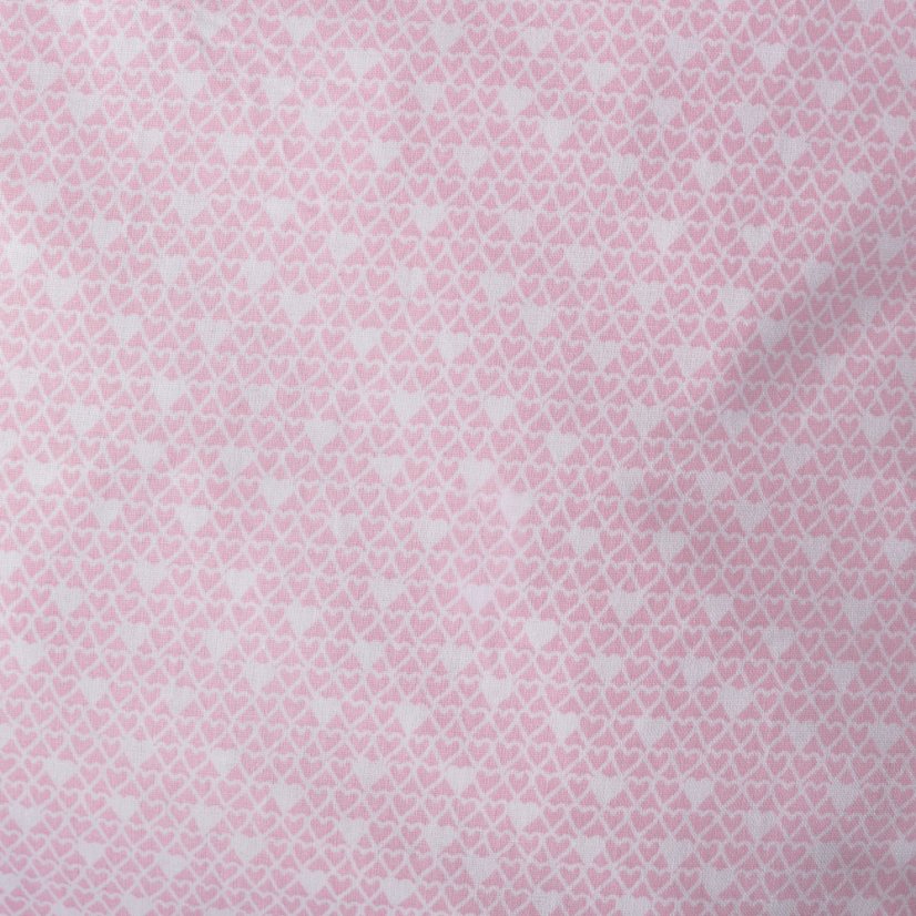 Péřový polštářek malý Světle Růžová/Bílá srdíčka