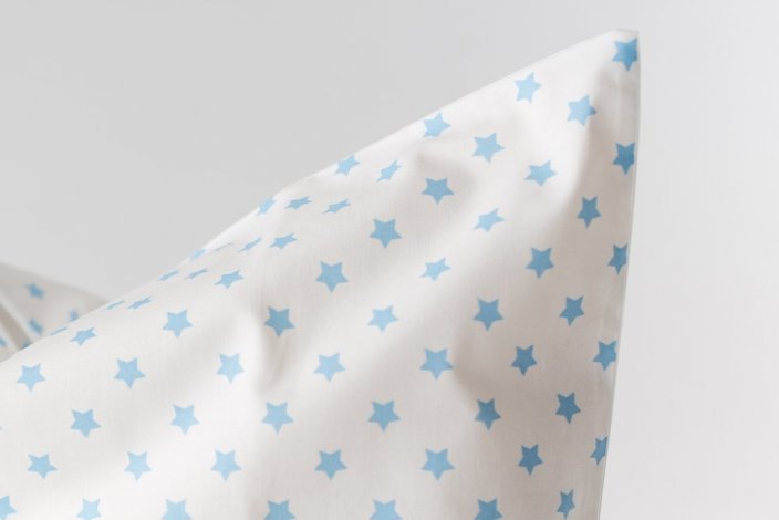 Náhradní povlak na polštářek malý Bílá/bleděmodré malé hvězdičky